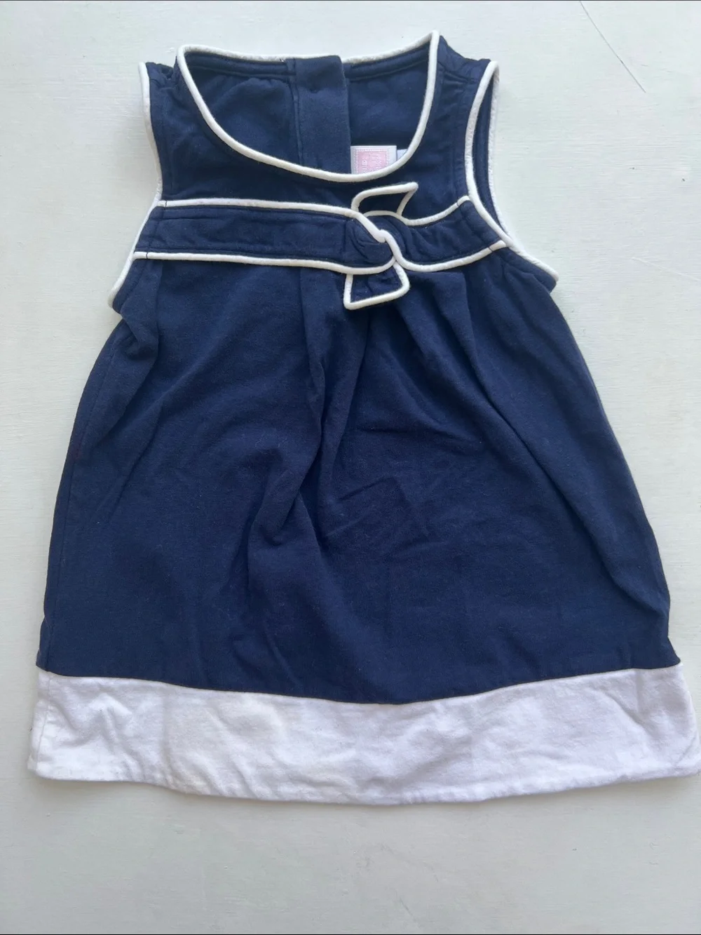 Janie and Jack Navy Dress with White Trim
